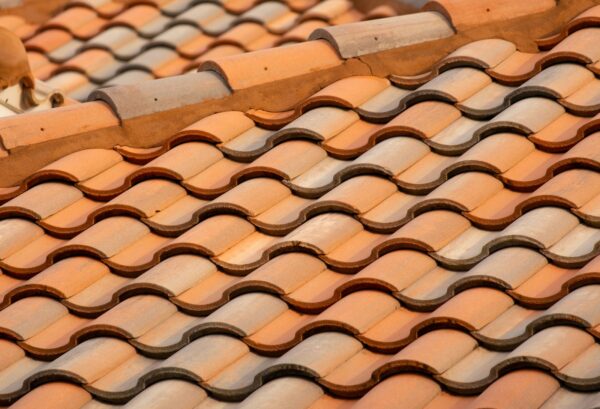 brown roof tiles after washing